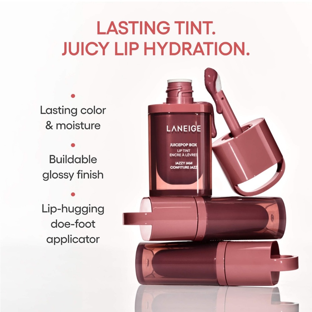 LANEIGEđź’§JuicePop Box Tinted Lip Oil infused Jazzy Jam Rosy Brown NWOB - Picture 8 of 8